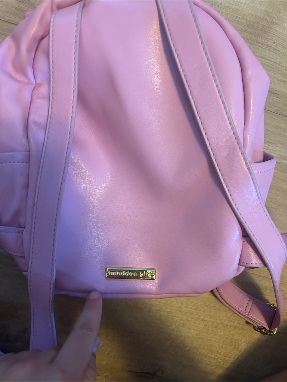 Madden Girl Light Pink Faux Leather Mini Backpack